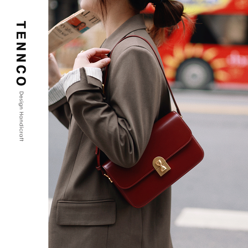 tennco原创轻奢牛皮法棍包