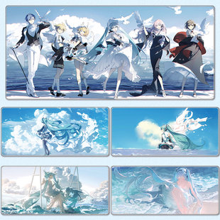 初音未来miku鼠标垫超大号男女生动漫二次元电脑键盘办公桌面垫子