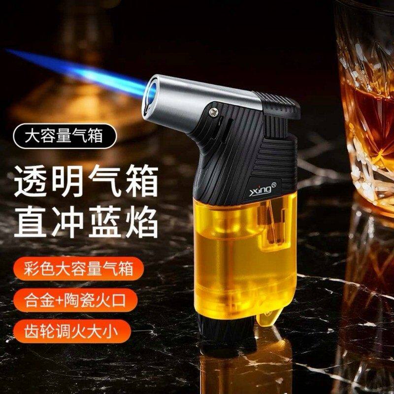 新款防风打火机便携式小喷枪直冲雪茄艾灸点火器可充气烧塑料专用