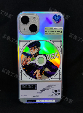 8p适用JOJO的奇幻冒险东方仗助苹果14手机壳iPhone13华为xsmax透明小米13镭射周边荣耀80pro一加ace2动漫光碟