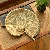 大蒲扇纯手工棕榈叶编织海螺形状复古禅意扇子手摇扇茶室摆件怀旧