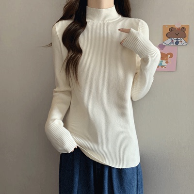 孕妇针织打底衫女内搭秋冬孕期长袖女修身显瘦保暖加厚半高领毛衣