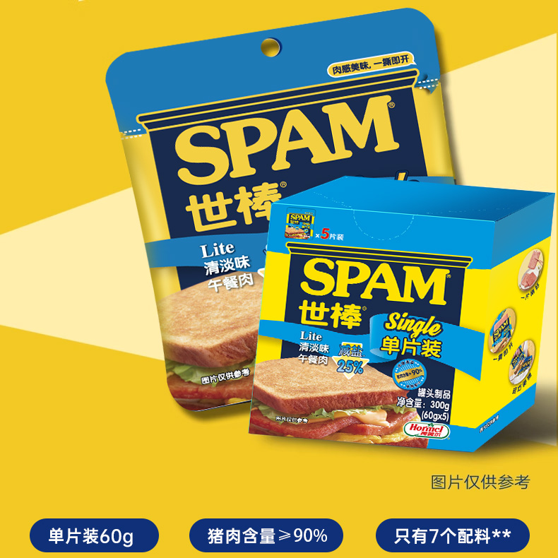 SPAM世棒清淡午餐肉60g*5