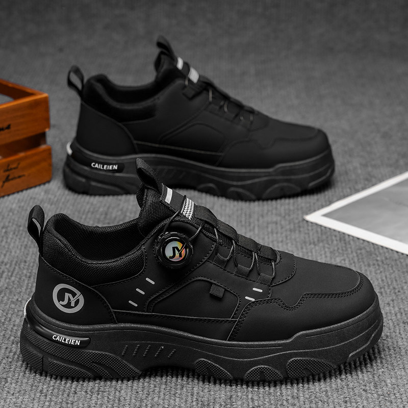 工装鞋男春季2026新款男士防水防滑低帮马丁靴男旋转扣运动板鞋男