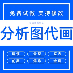 分析图代画区位爆炸景观建筑室内环艺竞赛风插画风ps分析图代做