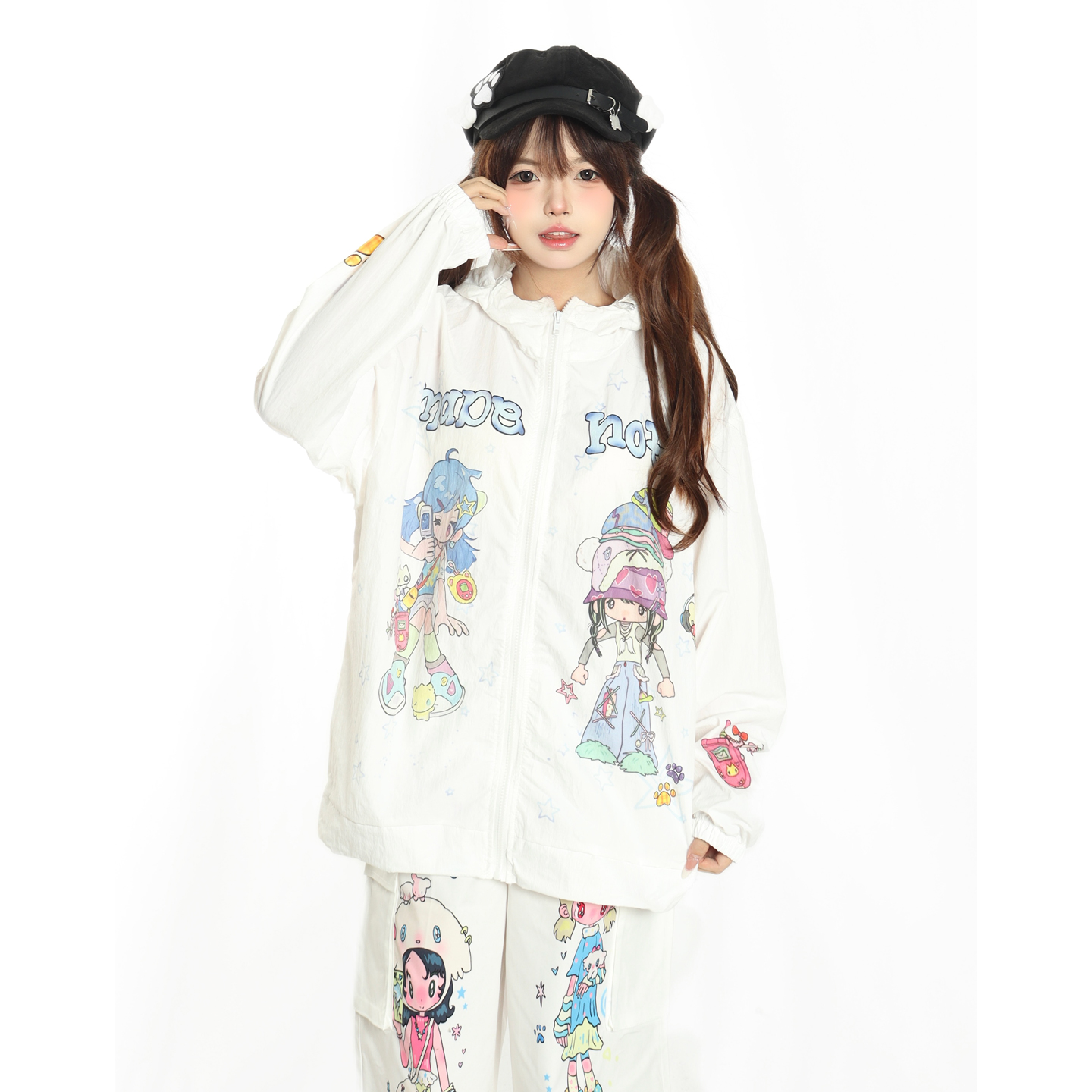 可爱小女孩满印星星翅膀防晒衣女