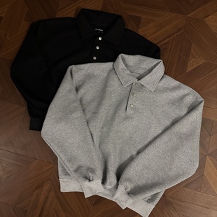 RTIMFD简约基础果冻太空棉Polo翻领卫衣boxy版 短宽亲肤空气层上衣