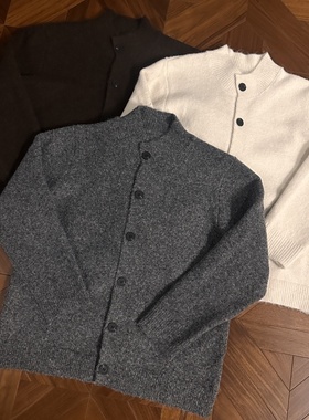 RTIMFD 花纱仿羊绒半高领纽扣毛衣 开衫老钱风日常通勤针织衫外套