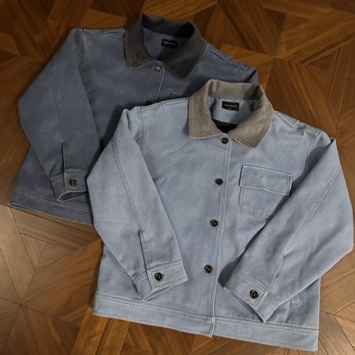 cleanfit炒盐做旧短宽Boxy外套