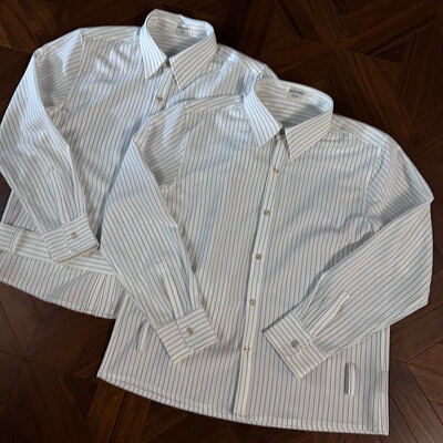 条纹可拆卸衬衣静奢cleanfit衬衫