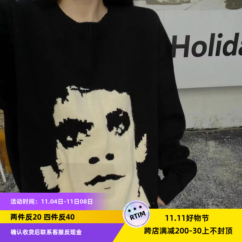 现货 ERD忧郁的富二代人像毛衣REED头像绝迹羊毛衫os版高街针织衫怎么看?