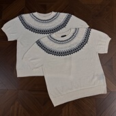 RTIMFD羊毛混纺费尔岛针织短袖 Cleanfit轻奢老钱冰爽圆领插肩短袖