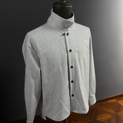 正肩合身长袖衬衣通勤优雅