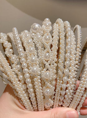 超仙珍珠发箍压发头箍甜美网红仙女新款森系头箍少女夏天韩式发饰