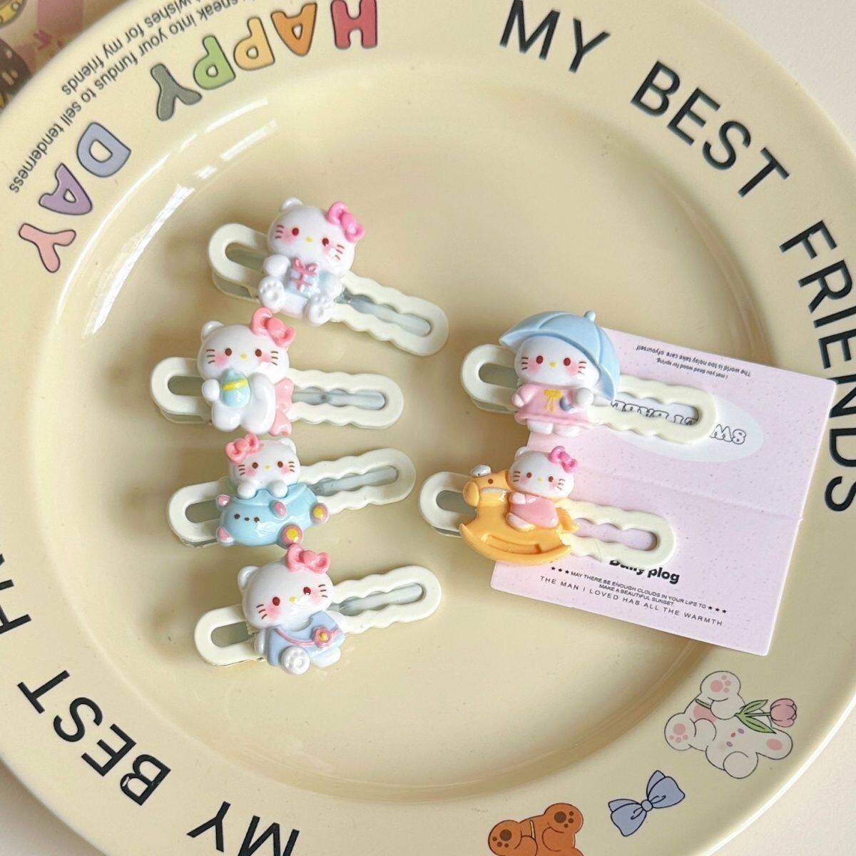 新款kitty发夹可爱超萌刘海夹鸭嘴夹甜美卡通头饰发卡边夹一字夹