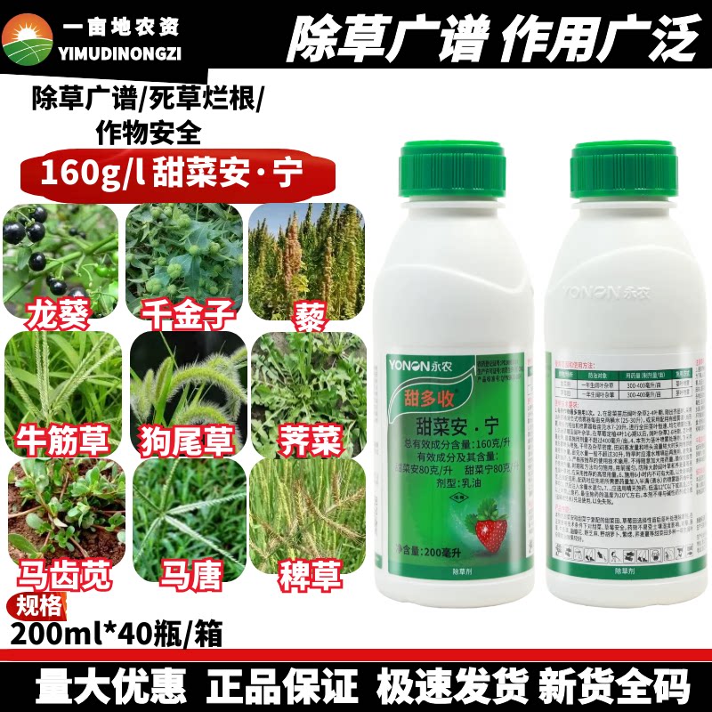 永农甜多收 160克/升甜菜安·宁 甜菜草莓苗后茎叶处理农药除草剂