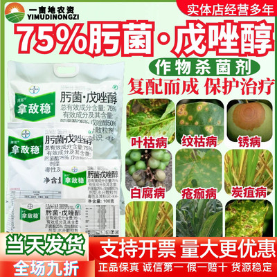 拜耳 拿敌稳75%肟菌戊唑醇 肟菌酯叶枯病黑星病稻瘟病农药杀菌剂