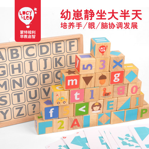 Lucy&Leo儿童玩具大颗粒木制积木