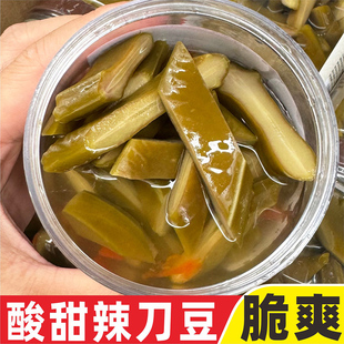 酸辣刀豆脆口刀豆腌制酸辣泡菜下饭菜开味小吃咸菜广西农家特产[