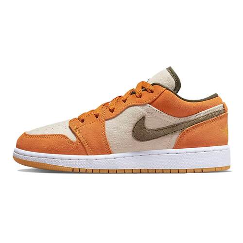 Jordan Air Jordan 1 Low 低帮 复古篮球鞋 GS 米橙色