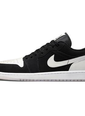 Jordan Air Jordan 1 low se 熊猫 耐磨 低帮 复古篮球鞋 男