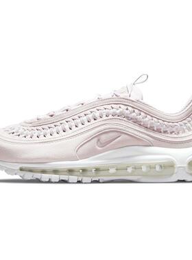 Nike Air Max 97 LX Woven 缝合 复古休闲跑步鞋 女款 粉白灰