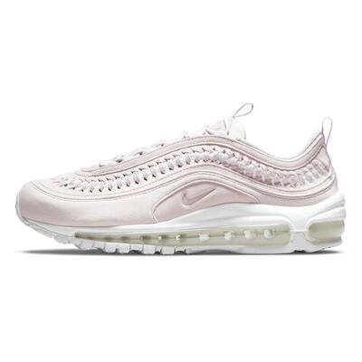 Nike Air Max 97 LX Woven 缝合 复古休闲跑步鞋 女款 粉白灰