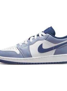 Jordan Air Jordan 1 Low 低帮 复古篮球鞋 GS 灰蓝色