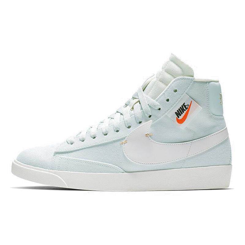 Nike Blazer REBEL logo 侧边拉链 高帮 板鞋 女款 冰雪蓝