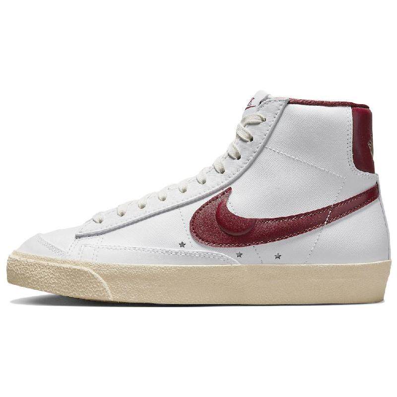 Nike Blazer 织物 防滑减震耐磨 中帮 板鞋 女款 白红色
