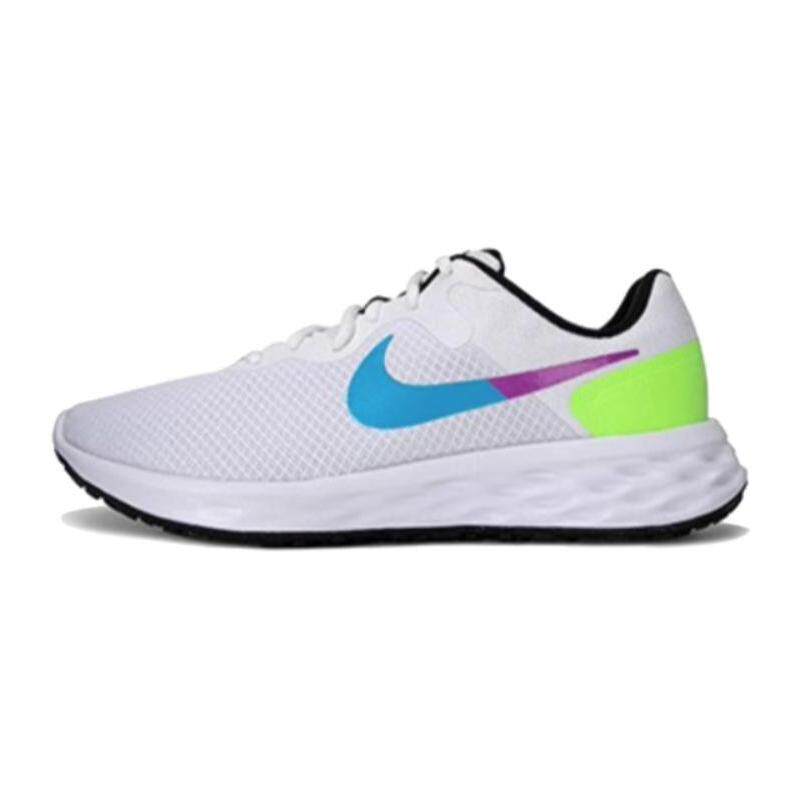 Nike REVOLUTION 6 NN SE 防滑耐磨 低帮 跑步鞋 男款 白彩色