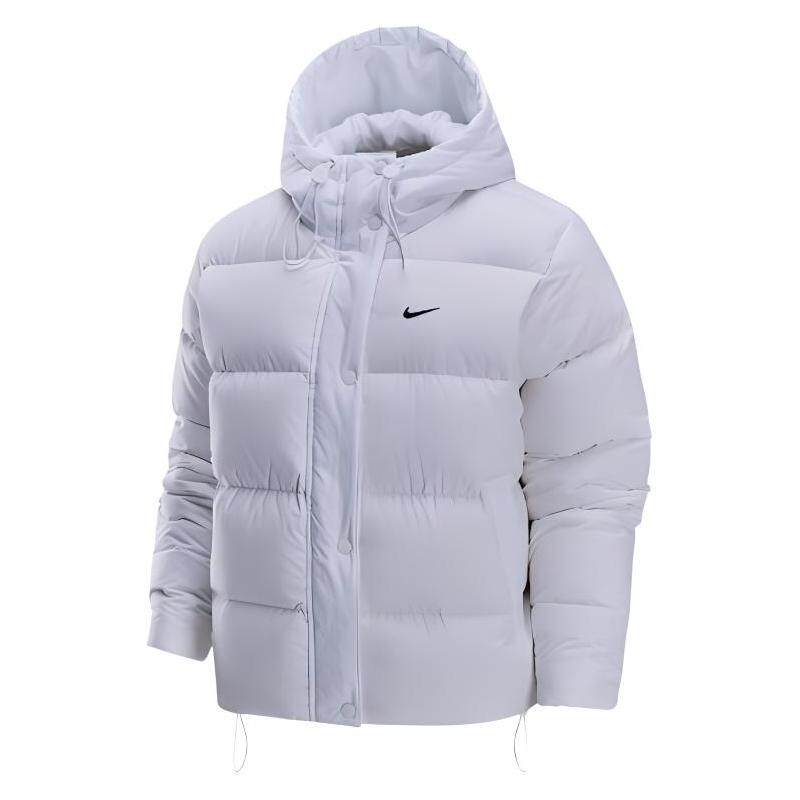 Nike 拼色条纹长袖纯色连帽羽绒服 女款 橘色