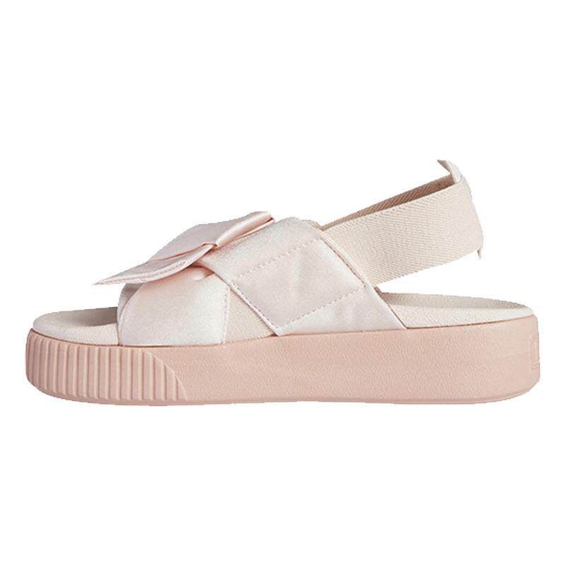 Puma Platform Slide 蝴蝶结厚底运动凉鞋 女款 粉