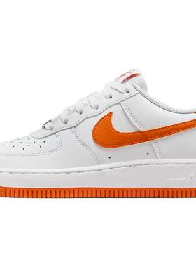 Nike Air Force 1 舒适百搭 防滑耐磨 低帮 儿童板鞋 白橙色