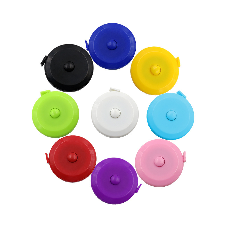 圆形卷尺1.5米 自动伸缩型卷尺 便携量衣迷你皮尺软皮尺三围尺