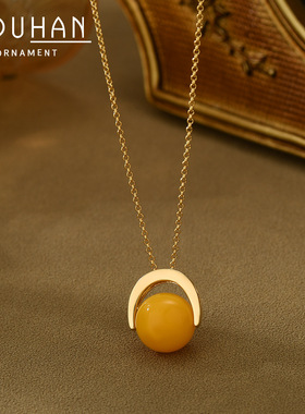 直播热卖个性锁骨链女感仿蜜蜡几何项链精致百搭颈链