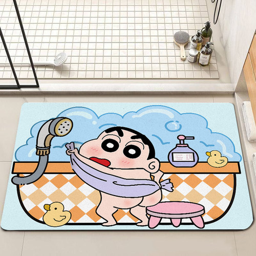 蜡笔小新浴室地垫硅藻泥吸水防滑