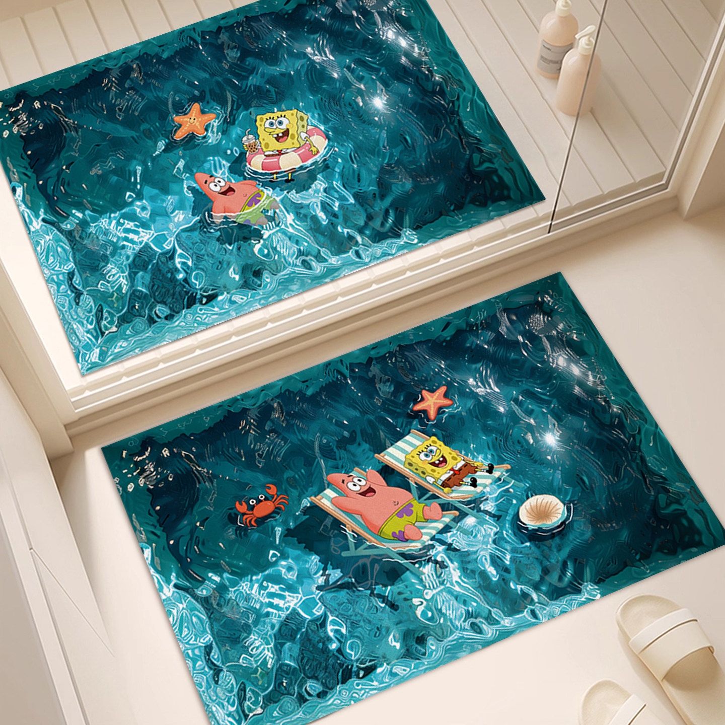 浴室地垫硅藻泥海绵宝宝浴缸吸水防滑卫生间厕所门口洗手间脚垫子