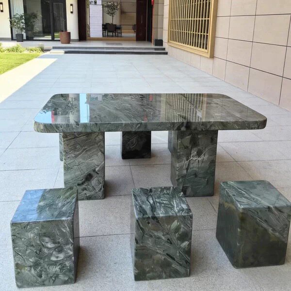 四大名玉九龙壁天然石桌石凳室内庭院户外花园家用凳子别墅装饰