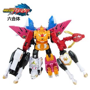 儿童变形玩具神兽金刚青龙再现五合体机器人玄武麒麟白虎朱雀金刚