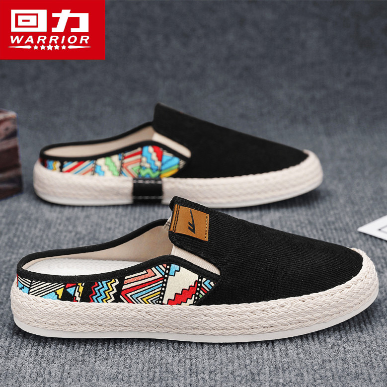 回力半拖鞋男夏季外穿防滑办公室懒人一脚蹬运动黑色沙滩包头凉鞋,流行男鞋,包头拖,淘宝优惠券,粉丝福利购,淘宝优惠卷