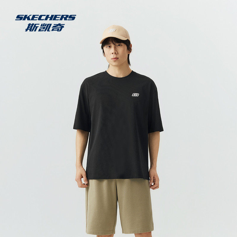 Skechers斯凯奇2026年新款成人中性宽松针织短袖T恤