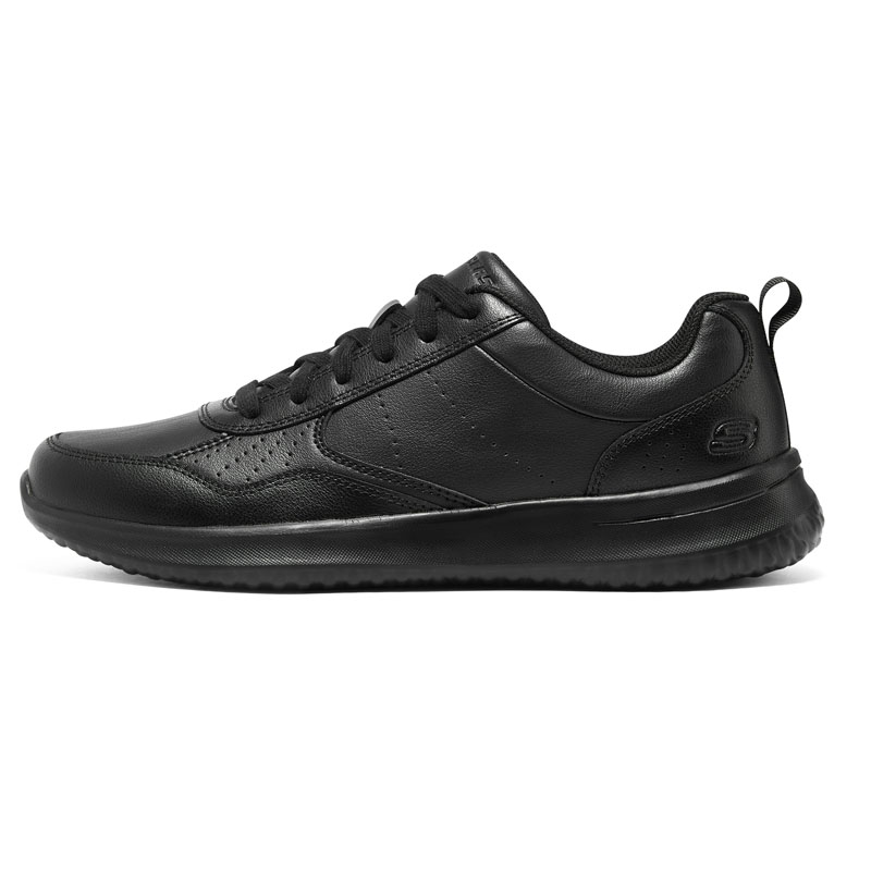 斯凯奇Skechers男士夏休闲绑带商务鞋皮鞋低帮耐磨运动板鞋工作鞋