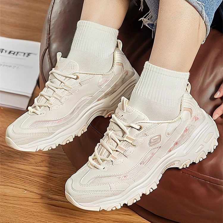 Skechers斯凯奇女鞋花海熊老爹鞋2025秋季新款增高百搭运动休闲鞋
