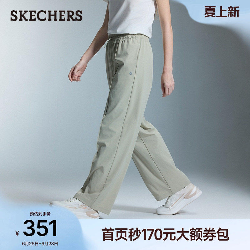 斯凯奇女直筒运动长裤夏季新款