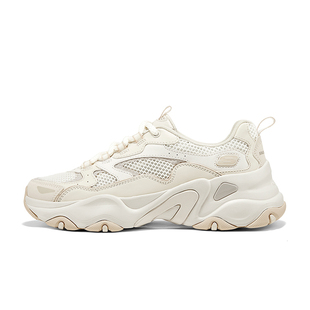 斯凯奇熊猫鞋5代2026秋季透气老爹鞋增高女鞋舒适休闲银色运动鞋