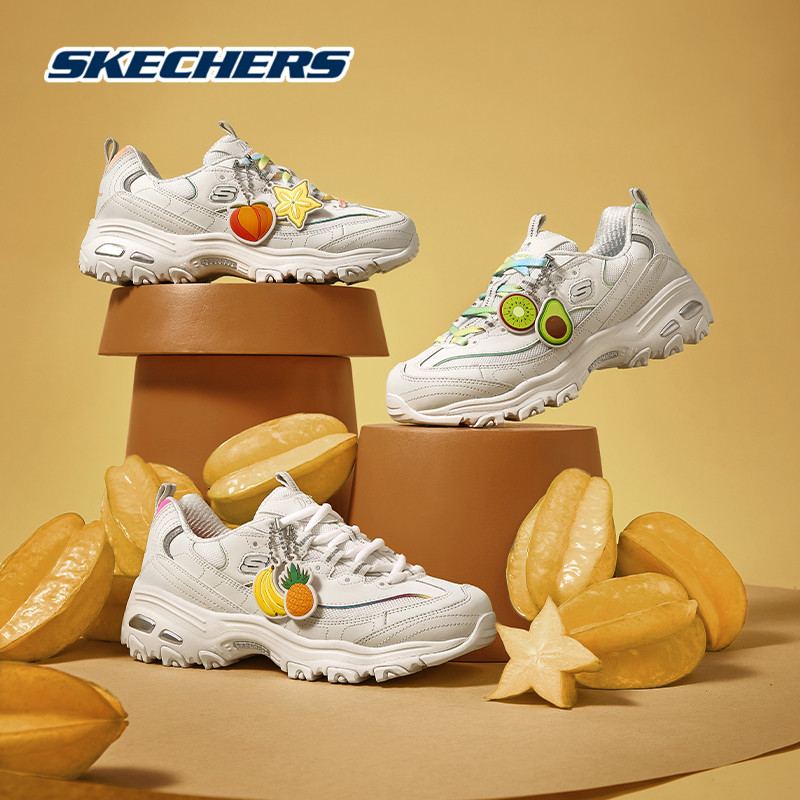 Skechers斯凯奇女鞋春夏季奇异果水果熊牛油果熊猫鞋老爹鞋89618