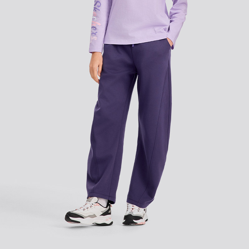 斯凯奇香蕉裤2026秋女卫裤休闲运动加绒保暖宽松弯刀裤柔软舒适