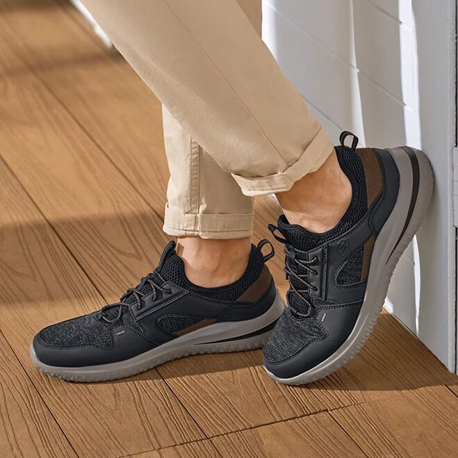 Skechers斯凯奇秋男轻质休闲鞋厚底高回弹舒适运动鞋软底舒适透气