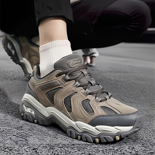斯凯奇醒山秋冬季男鞋登山徒步户外休闲运动足弓支撑老爹鞋跑步鞋